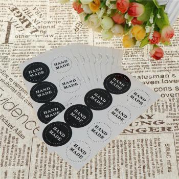 80pcs Black & White Round Labels