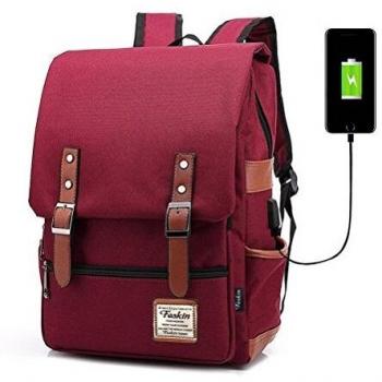 Professional Laptop Backpack with USB Charging Port, FEWOFJ Fashion Travel Bag Vintage Business Work Computer Rucksack College School Casual Daypack for Women Girls (Blue)