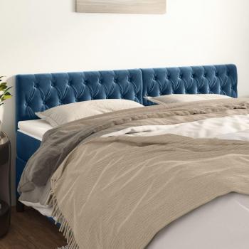 Têtes de Lit Simple 2 pcs Velours Bleu Foncé 90x7x78/88 cm