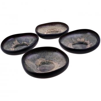 Assiette à Soupe Moderne Karaca, 600 ml, Noire, Ensemble de 4