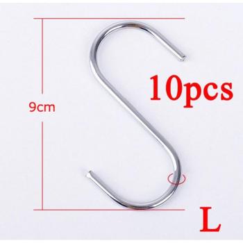 Multi‑Use Stainless Steel S‑Hooks (10 Pack) – Storage & Hanging