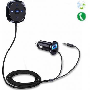 Adaptador de audio Bluetooth con cargador para coche