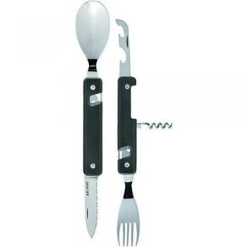 Akinod 13H25 Travel-Ready Ebony Folding Utensil Set – 7 Pieces (A02M00004)