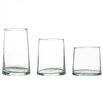 18 Piece Merzouga Recycled Glassware Set Clear