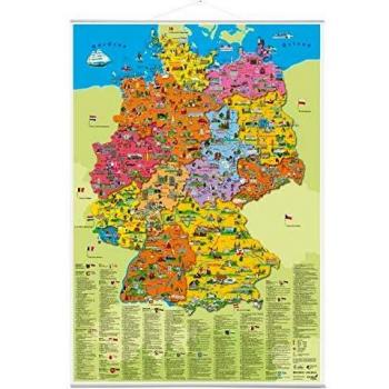 Illustrierte Politische Deutschlandkarte,