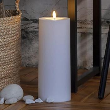 LED-Kerze Flamme Rak 27,5 cm weiß batteriebetrieben