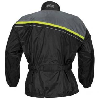 Veste de pluie moto GMS Douglas Noir-Jaune Fluo 9XL