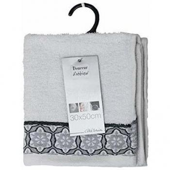 Serviette Adélie 30x50 cm en Coton Blanc