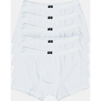 JP1880 Plus Size Cotton Boxers for Men, 5 Pack, White, Size 16