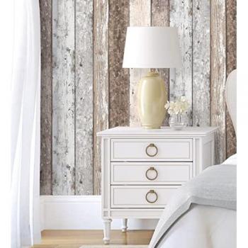 Muestra DIN A4 papel pintado vinílico lavable efecto listones madera tablas vintage con relieve