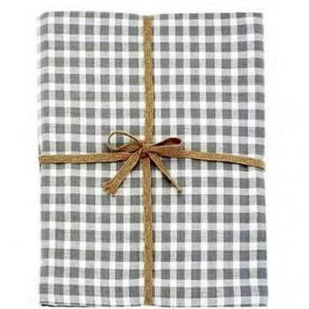 Walton & Co 130cm x 130cm Portland Check Tablecloth (Dove Grey)
