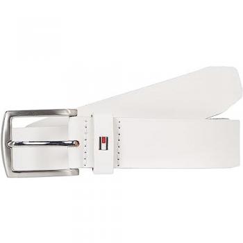 Cinturón de piel blanco óptico Tommy Hilfiger 110 cm
