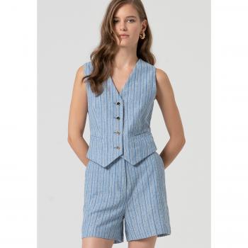 Gilet Lino a Righe Standard