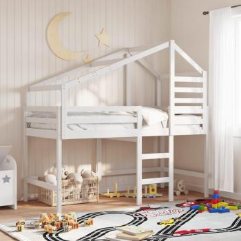 Loft Bed in White, 80x200 cm