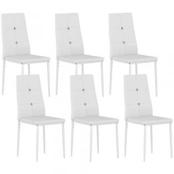 Sillas de Comedor Homcom 6ª Piezas: PU, Acero y Diseño Moderno