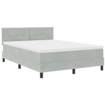 Velours gris clair 160x200 cm – Lit à ressort VidaXL