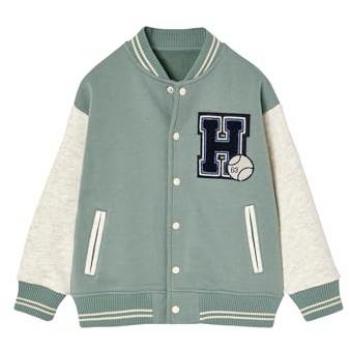 Green Hills Boy’s College Jacket: Fleece Base, Bouclé Accent (4‑5 Years)