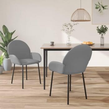 VidaXL Esszimmerstuhl Set 2 Stk. Grau Kunstleder