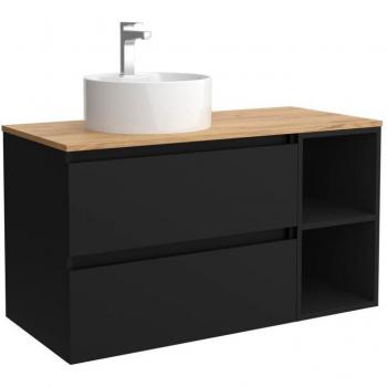 Mueble Bequia Plus 100cm Negro Mate – Lavabo Reversible