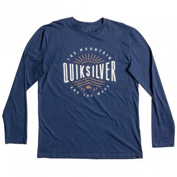 Camiseta de Manga Larga Quiksilver Mad Wave, Hombre, Azul (Dark Denim Solid), XL