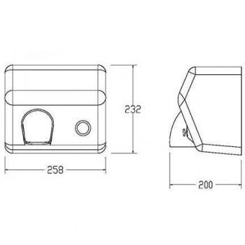 Hand Dryer BLOW 725 with Push Button