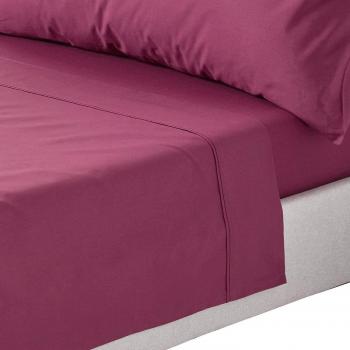 Drap Plat Prune 200 Fils en Coton Égyptien 240 x 275 cm