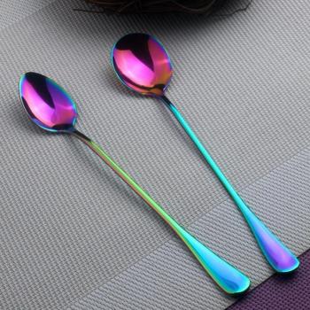 Cuillère de cuisine en inox avec long manche, parfaite pour café glacé