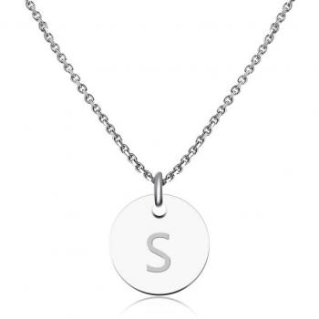 Collier initial en argent pour dames avec médaillon