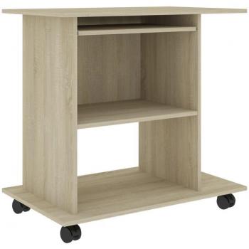 Bureau compact avec roulettes – Chêne Sonoma 80 × 50 × 75 cm