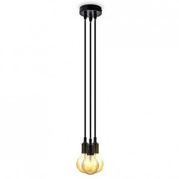 Sospensione Lampadario Nero 3 E27 – Design Retrò