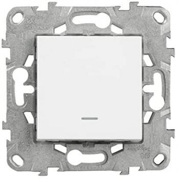 Poussoir Schneider Unica 10A – LED blanche – Connexion instantanée