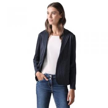 Damen Kurzblazer mit Nadelstreifen in Deep Petrol von CECIL, Gr. M (40)