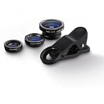 Kit Compatibile con Smartphone e Tablet che include Lente Macro, Grandangolo e Teleobiettivo