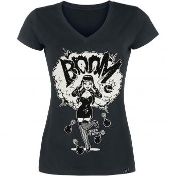 Queen Kerosin Women's Black Rockabilly Boom Shirt