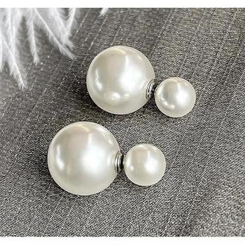 Pendientes de perlas 925 con estilo reversible