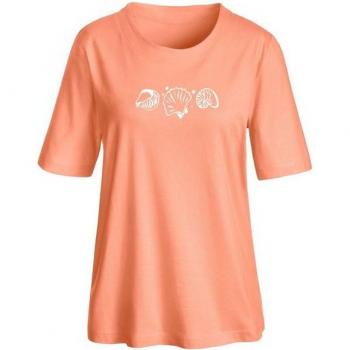 T-shirt manches courtes coquillages abricot Helline