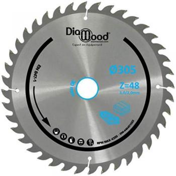 Lame de Scie Circulaire 305 mm Diamwood Alu-Bois 48 Dents Négatives