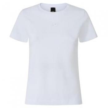 Pinko Tee Manica Breve Bianco con Logo Bussolotto