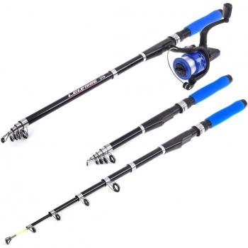 Canne à Mer 2,1 m Rétractable – Kit Bobine Ligne de Base