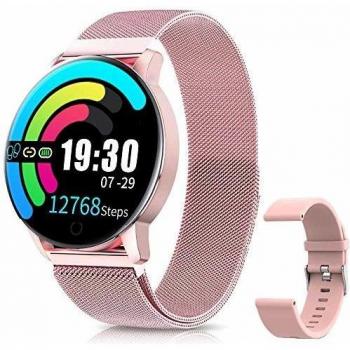 Reloj Inteligente Elegante Smartwatch Impermeable IP67 Monitores de Actividad con Presión Arterial y Pulsómetro, Monitor de Sueño, Notificaciones iOS Android