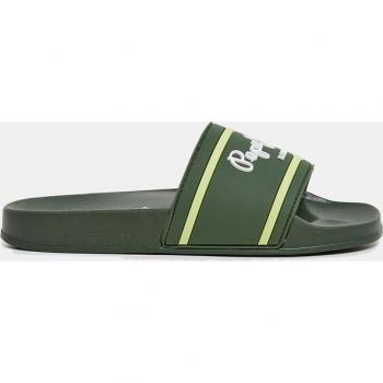 Pepe Jeans Pantoletten Slider Logo B PBS70054 Khakifarben