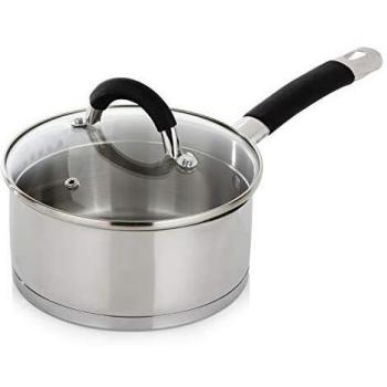 Glass‑Lid Induction Saucepan – 18 cm Stainless Steel