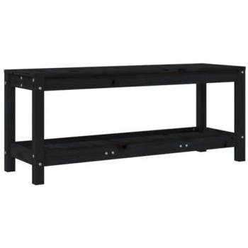 Banco de Jardim Preto 108x35x45 cm em Madeira de Pinho