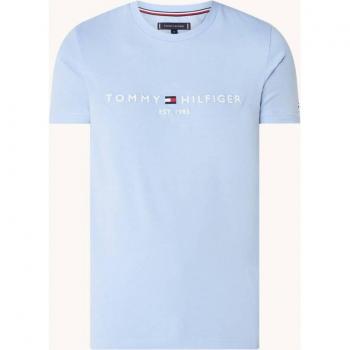 Tommy Hilfiger T-Shirt Manches Courtes Homme Slim Fit, Bleu (Vessel Blue), S