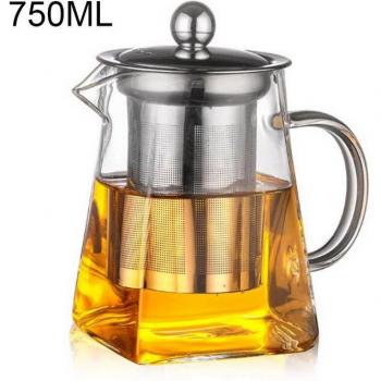 Loose Tea Maker Square Glass Teapot with Infuser