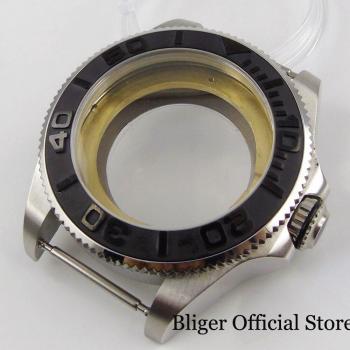 Reloj NH35 Automático Moderno 43mm Caja Trasera Cristal Bisel Giratorio