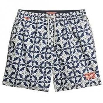 Badehose Superdry „Tile Print“ – Herren, 43 cm, marinefarben, XXL