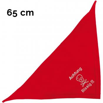Schecker Rot 65cm Hunde Halstuch Totenkopf Achtung Bissig