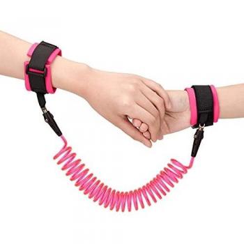 Pink Elastic Wire Rope Walking Hand Belt Harness for Babies and Toddlers