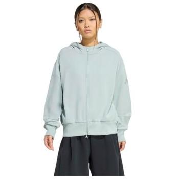 Sage Green Adidas Soft Lux Hoodie for Women (Small)